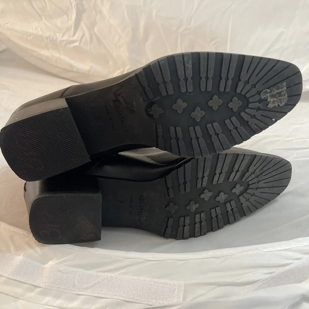 Aquatalia Fantina Weatherproof Bootie Black Leather Women‎ 8.5M RUNS SMALL Italy